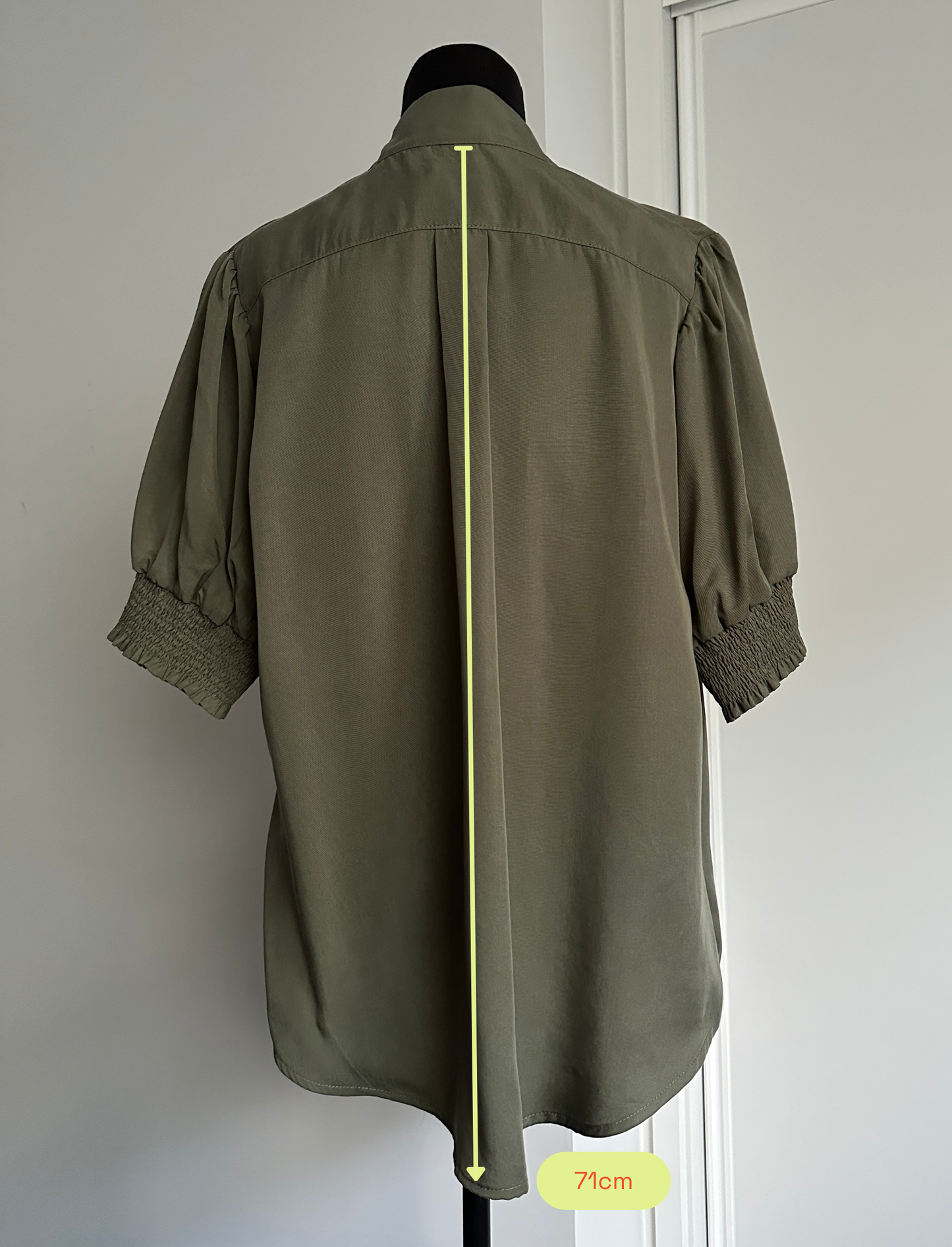 MAKE YOUR MOVE POPOVER BLOUSE in Sage (Ready to Wear Size 12)