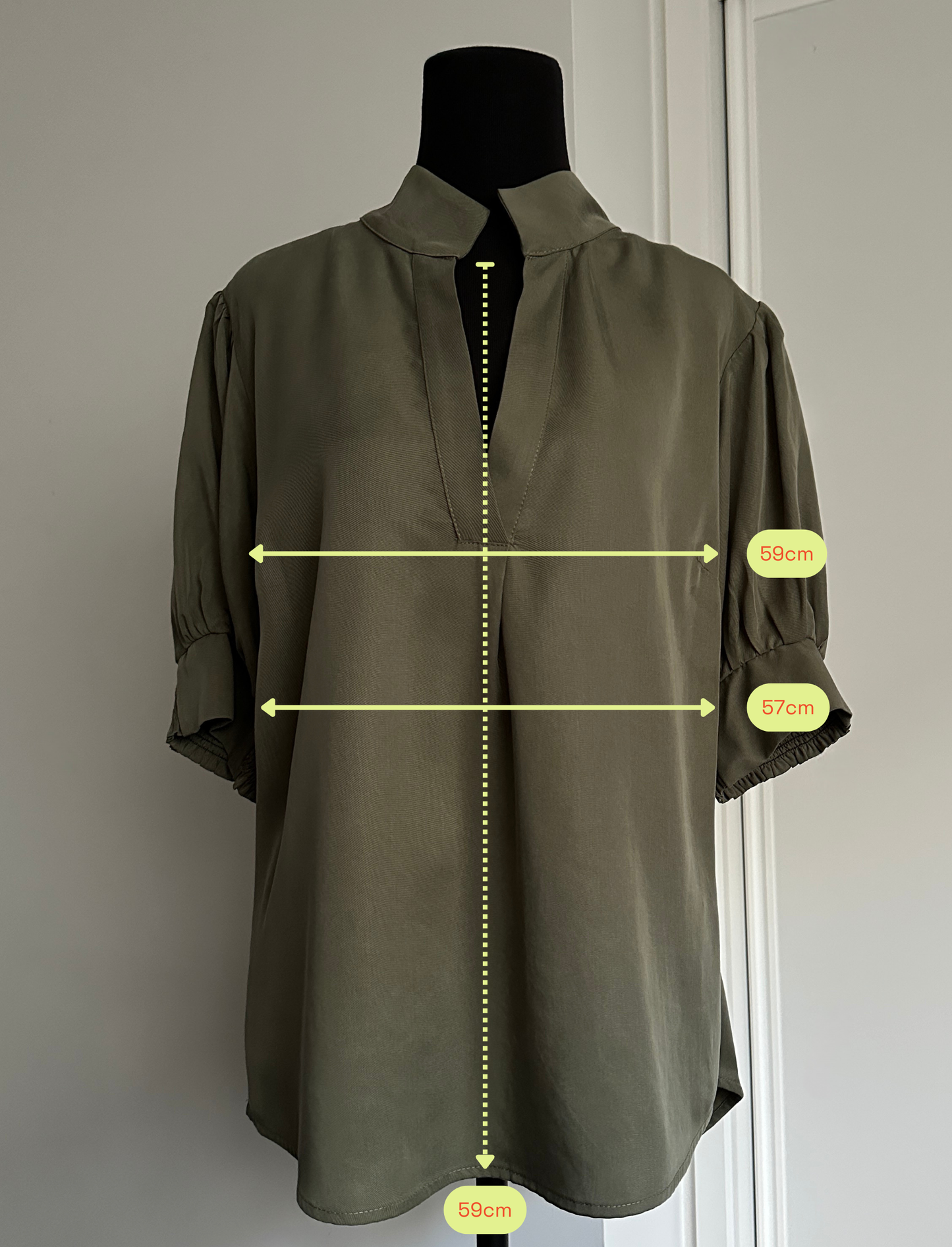 MAKE YOUR MOVE POPOVER BLOUSE in Sage (Ready to Wear Size 12)