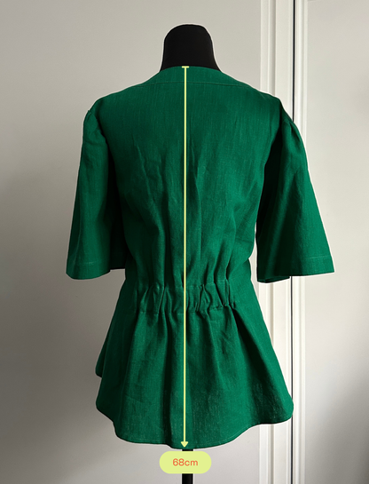 ON MY WAY BLOUSE Emerald Green (Ready to Wear Size 10)