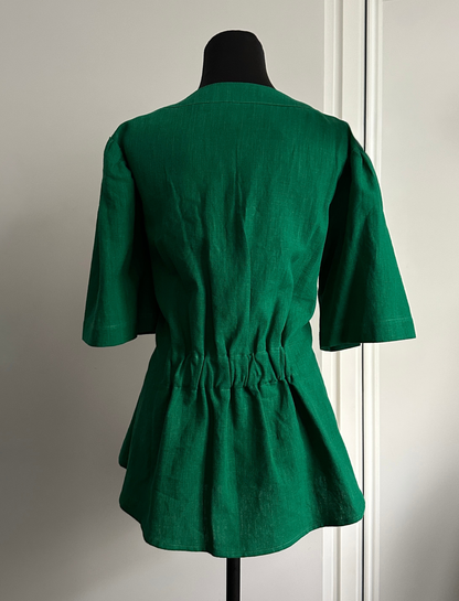 ON MY WAY BLOUSE Emerald Green (Ready to Wear Size 10)