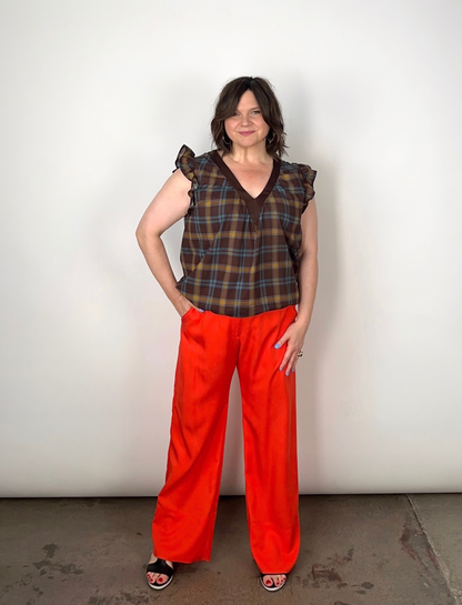 ON NEW GROUND REVERSIBLE NECKLINE BLOUSE Black Organic Cotton (Ready to Wear Size 16)