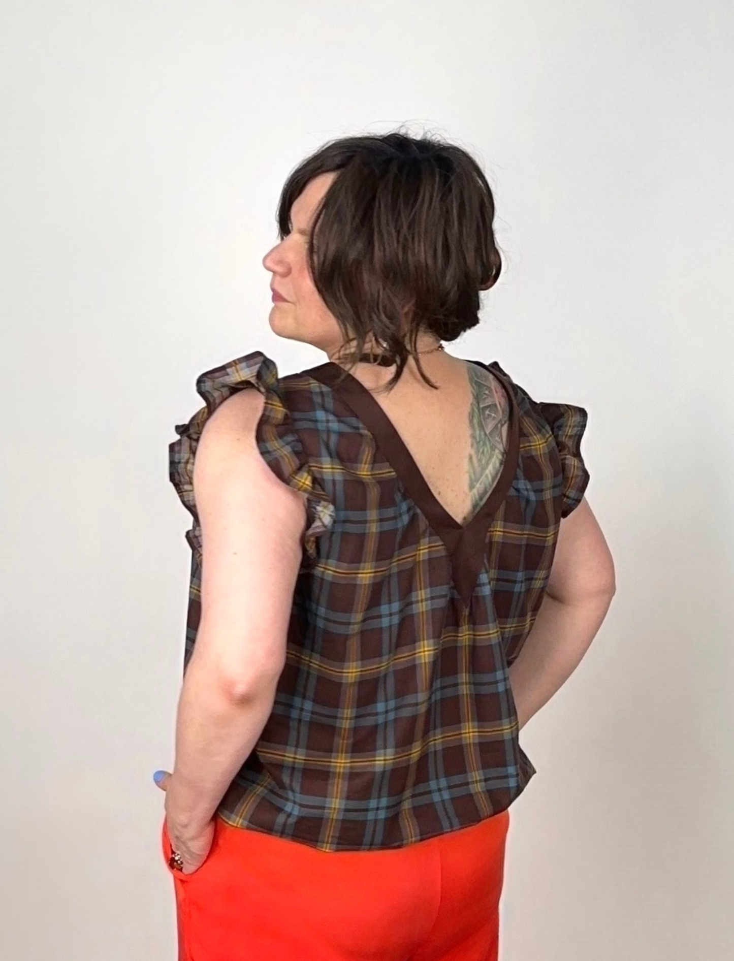 ON NEW GROUND REVERSIBLE NECKLINE BLOUSE