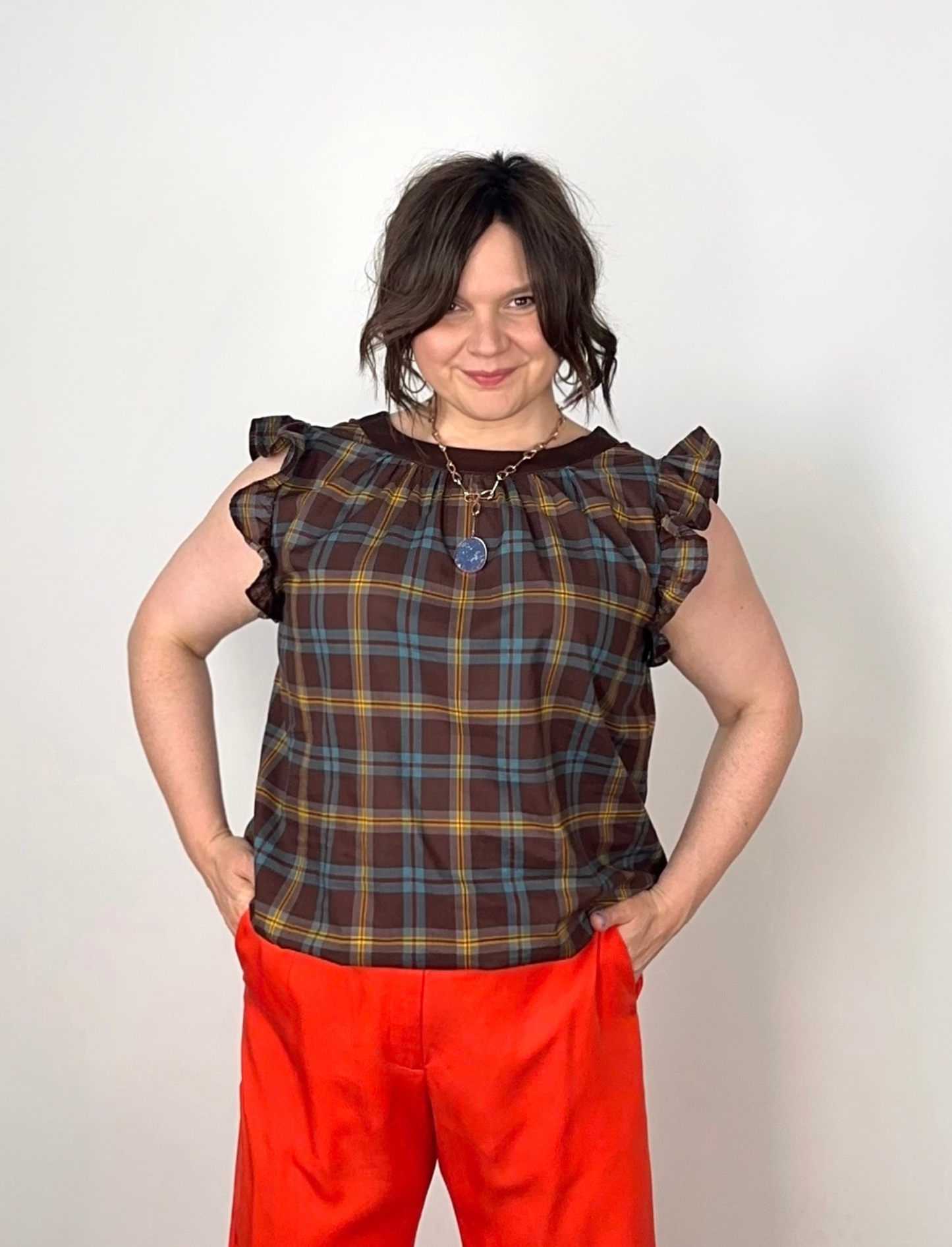 ON NEW GROUND REVERSIBLE NECKLINE BLOUSE